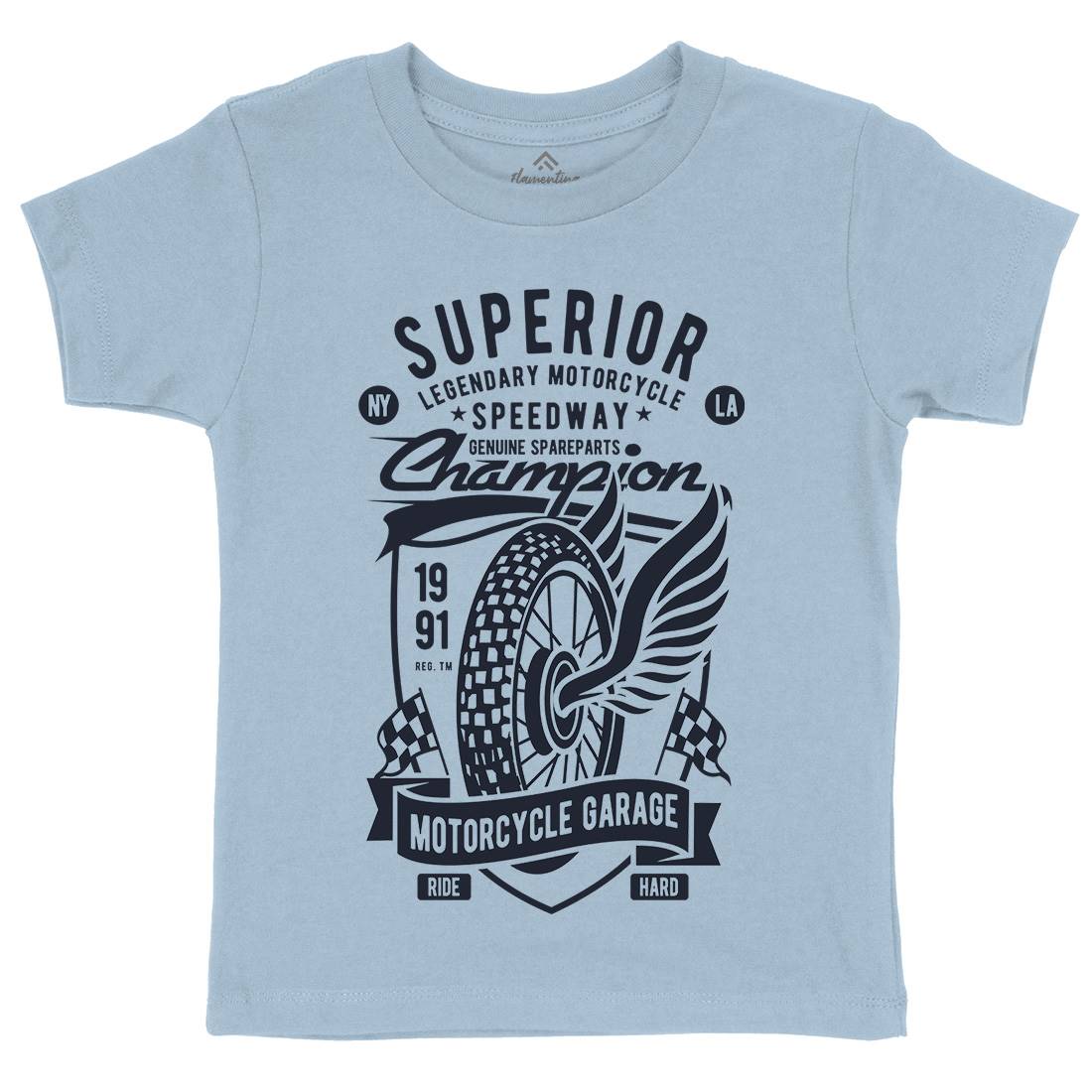 Superior Garage Kids Organic Crew Neck T-Shirt Motorcycles B457