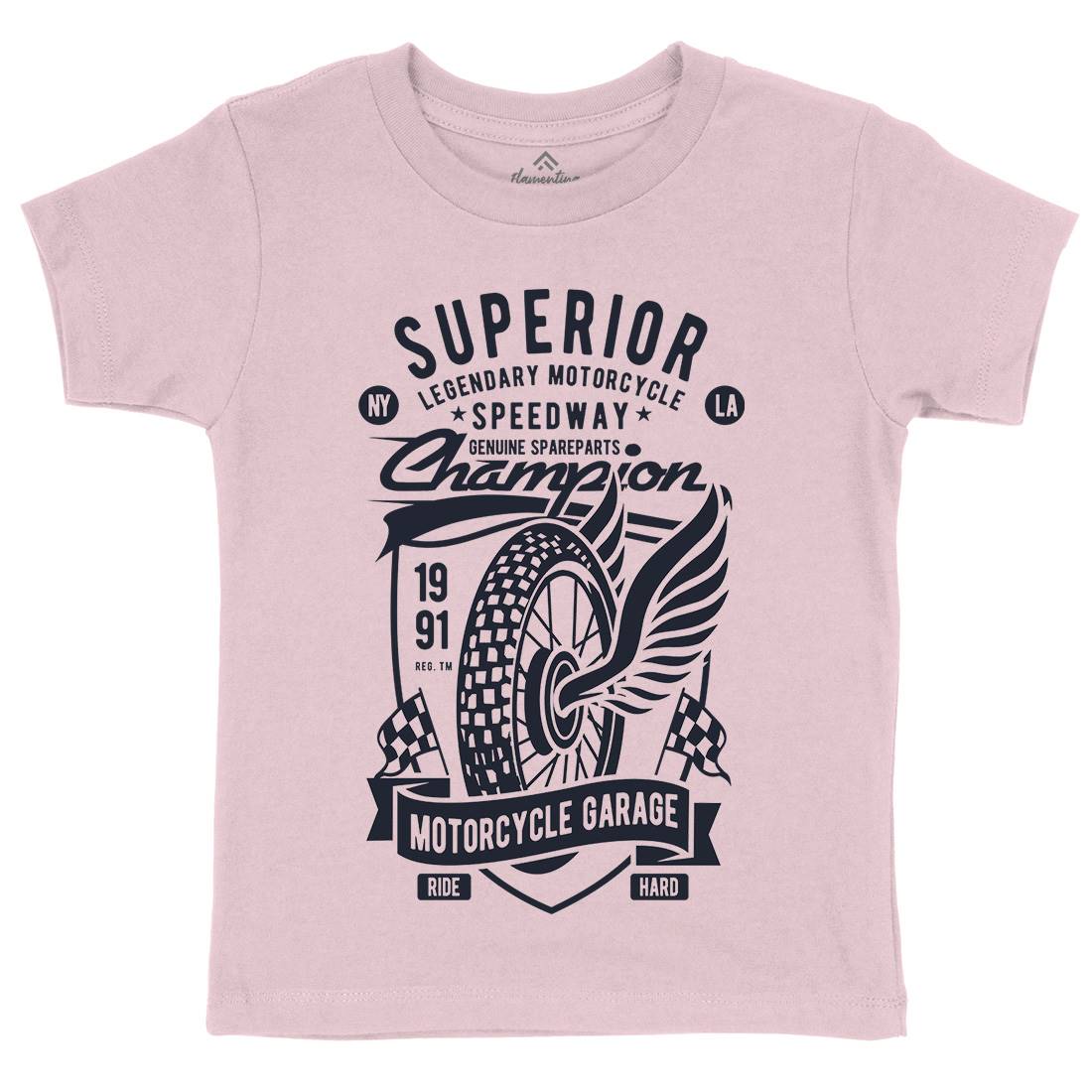 Superior Garage Kids Organic Crew Neck T-Shirt Motorcycles B457