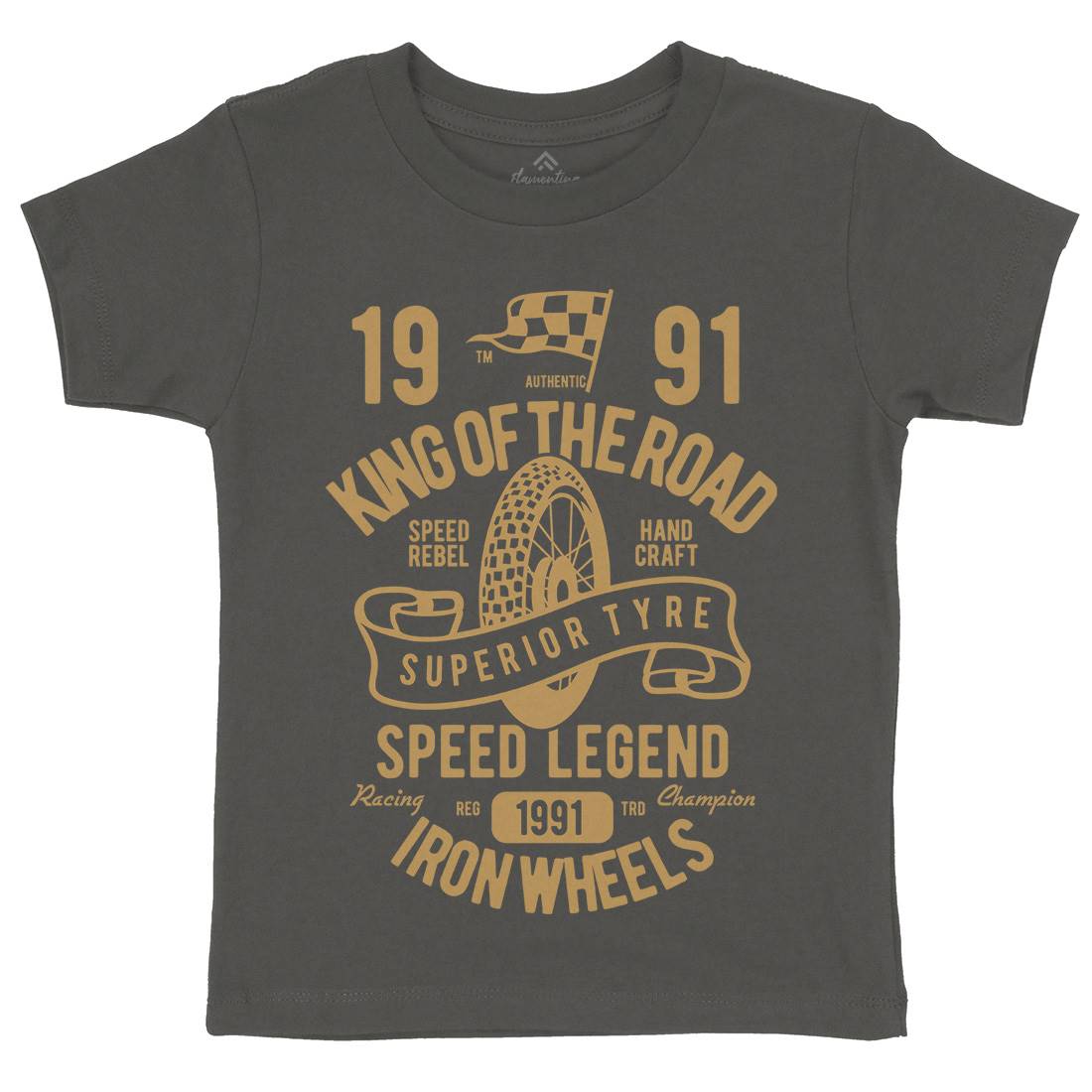 Superior Tyre King Of The Road Kids Crew Neck T-Shirt Motorcycles B458