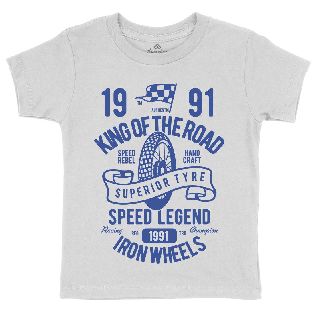 Superior Tyre King Of The Road Kids Crew Neck T-Shirt Motorcycles B458