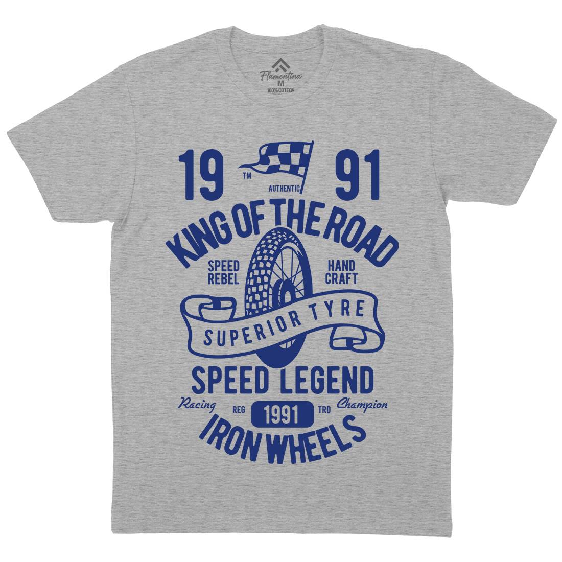 Superior Tyre King Of The Road Mens Crew Neck T-Shirt Motorcycles B458