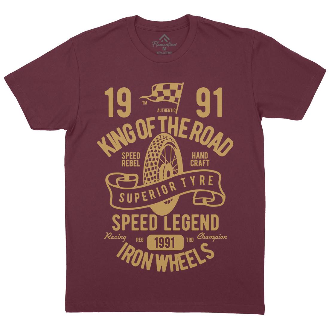 Superior Tyre King Of The Road Mens Crew Neck T-Shirt Motorcycles B458