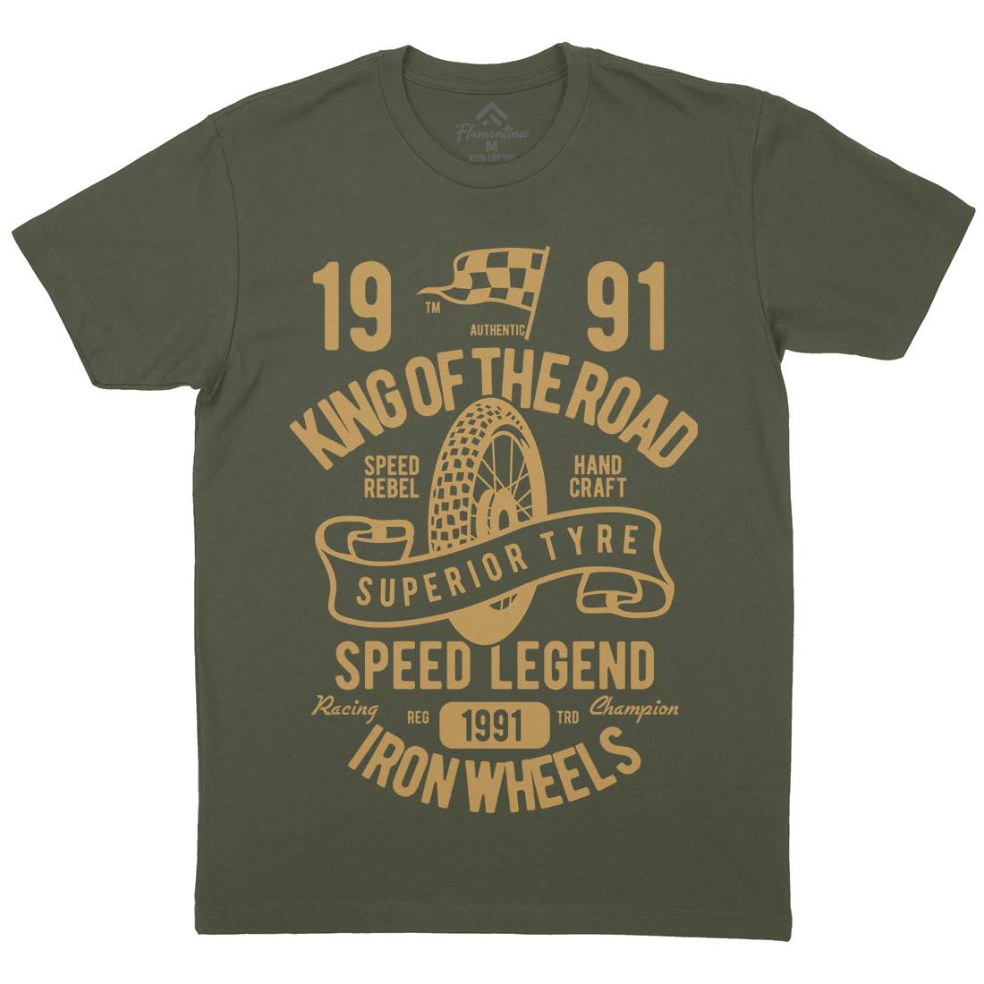 Superior Tyre King Of The Road Mens Crew Neck T-Shirt Motorcycles B458