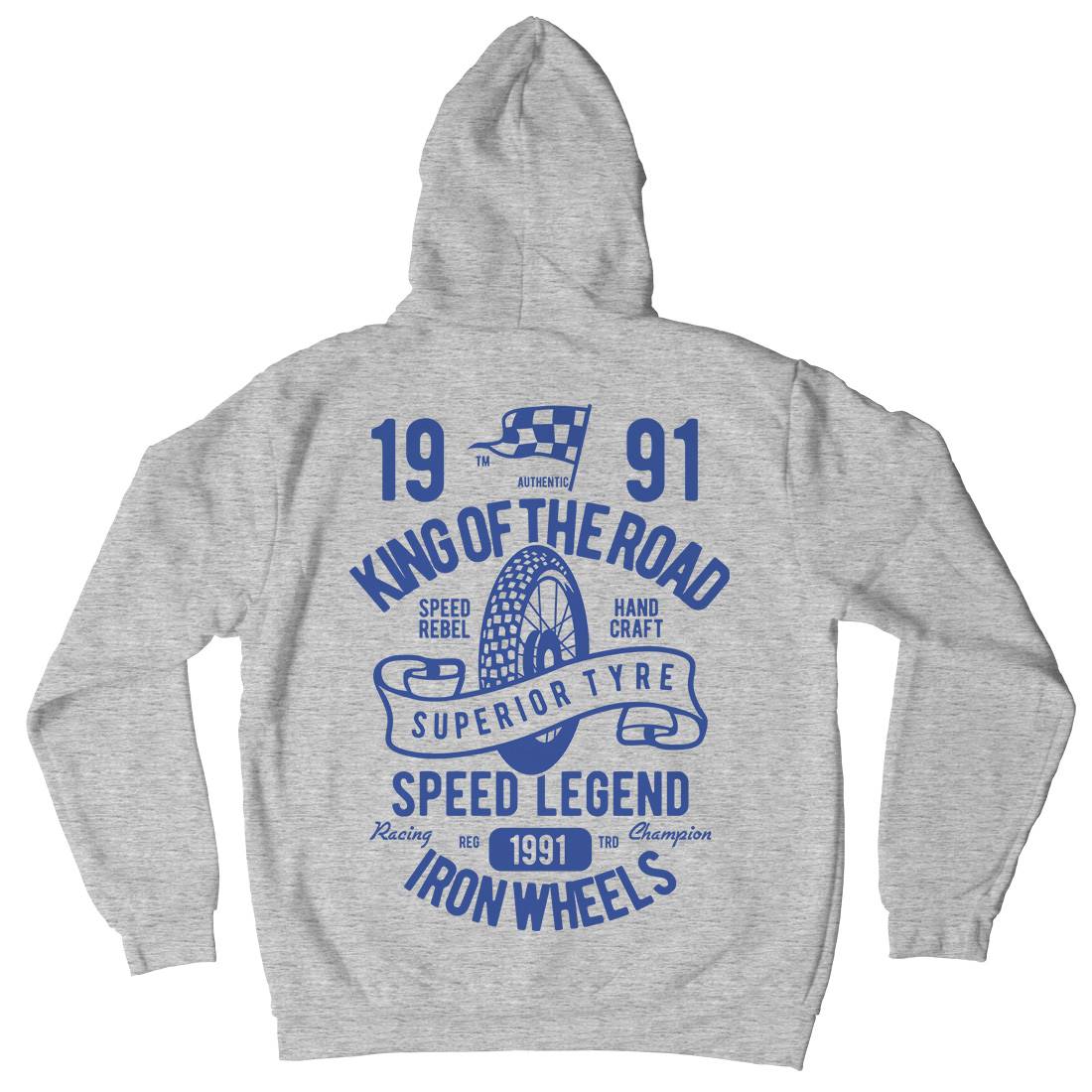 Superior Tyre King Of The Road Mens Hoodie With Pocket Motorcycles B458