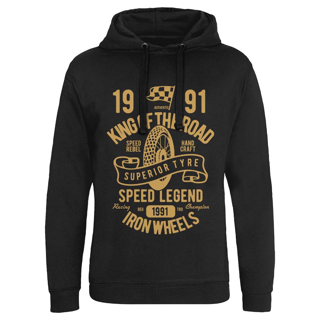 Superior Tyre King Of The Road Mens Hoodie Without Pocket Motorcycles B458