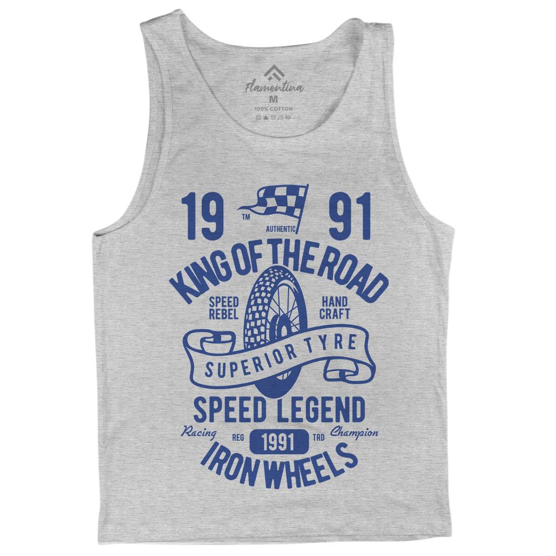 Superior Tyre King Of The Road Mens Tank Top Vest Motorcycles B458