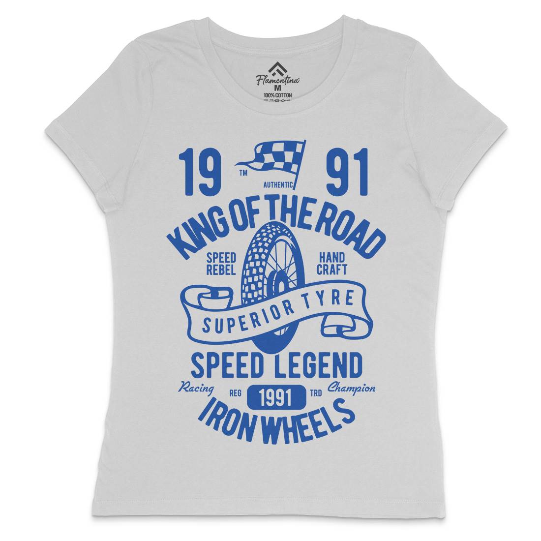 Superior Tyre King Of The Road Womens Crew Neck T-Shirt Motorcycles B458