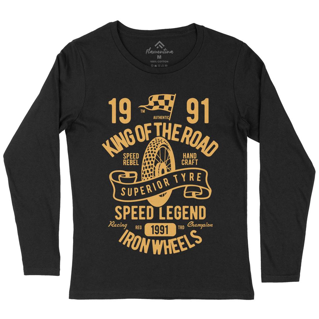 Superior Tyre King Of The Road Womens Long Sleeve T-Shirt Motorcycles B458