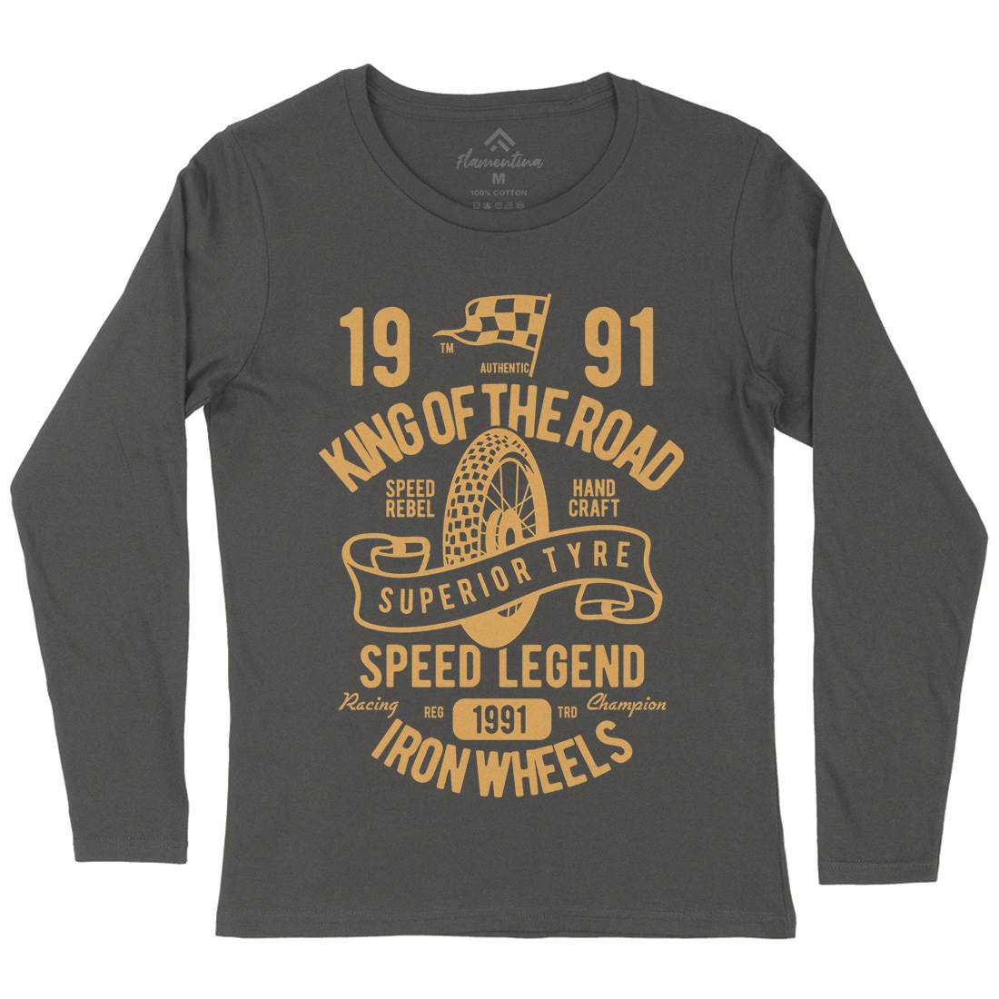 Superior Tyre King Of The Road Womens Long Sleeve T-Shirt Motorcycles B458