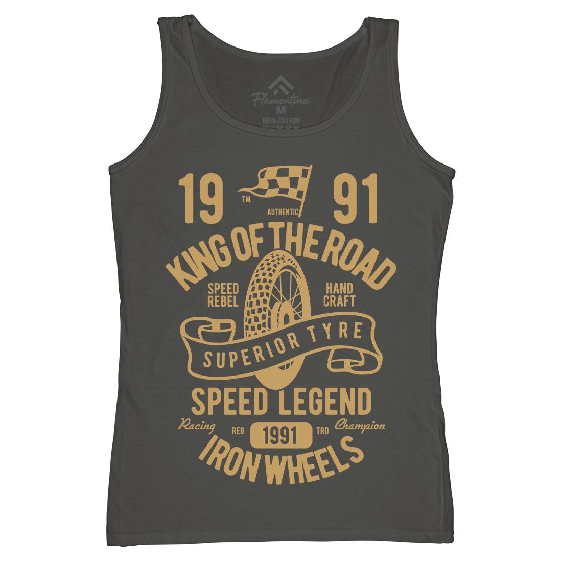 Superior Tyre King Of The Road Womens Organic Tank Top Vest Motorcycles B458