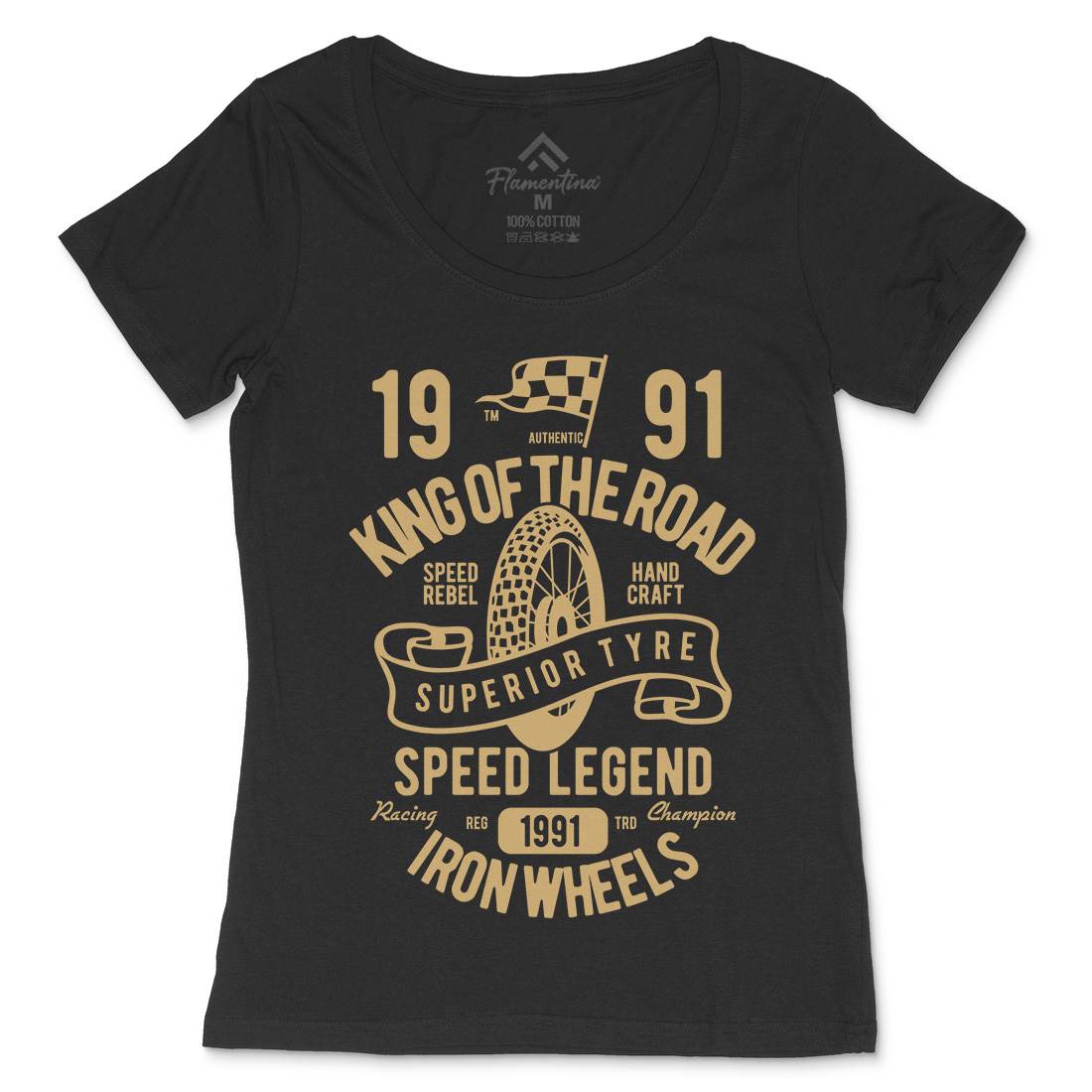 Superior Tyre King Of The Road Womens Scoop Neck T-Shirt Motorcycles B458
