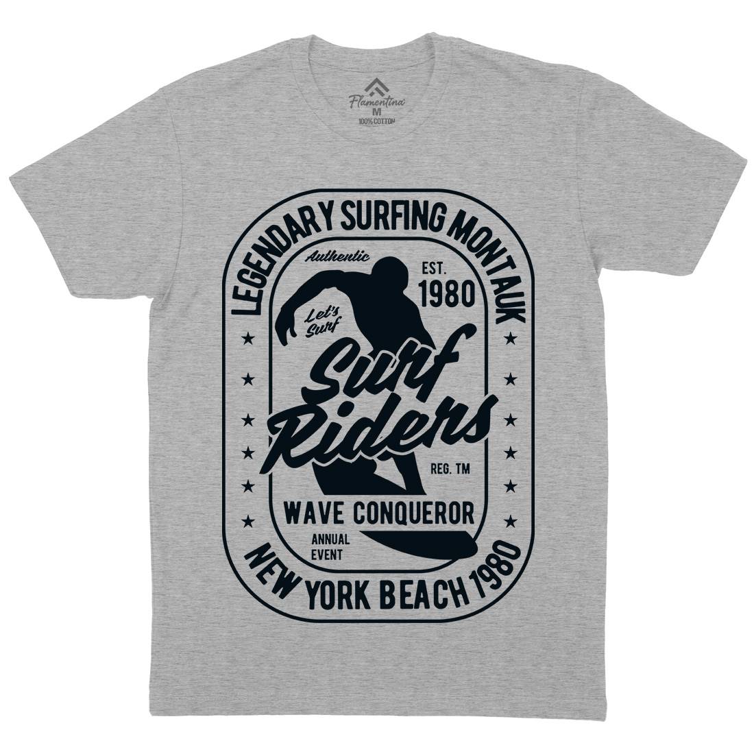 Surfing Rider Mens Crew Neck T-Shirt Surf B460