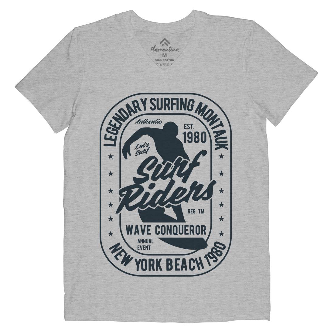 Surfing Rider Mens V-Neck T-Shirt Surf B460