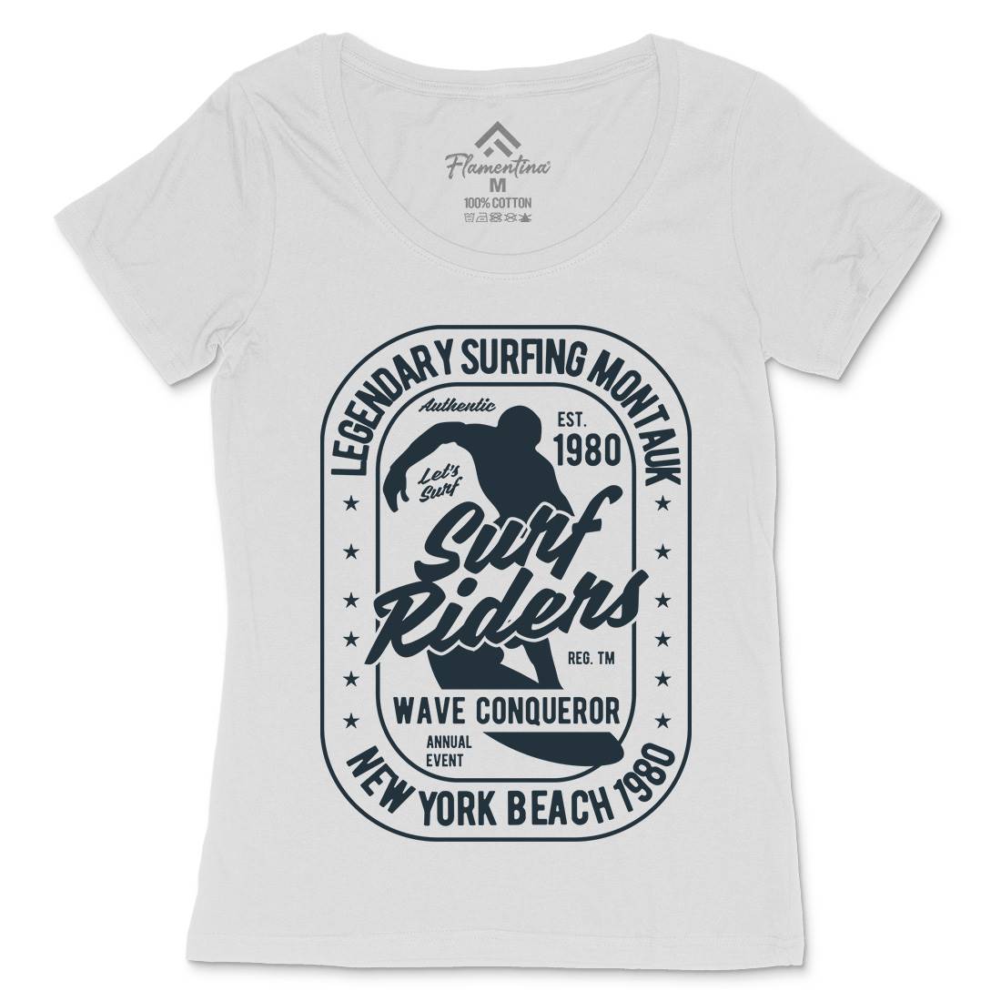 Surfing Rider Womens Scoop Neck T-Shirt Surf B460