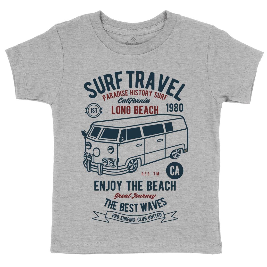 Surfing Travel Kids Crew Neck T-Shirt Surf B461