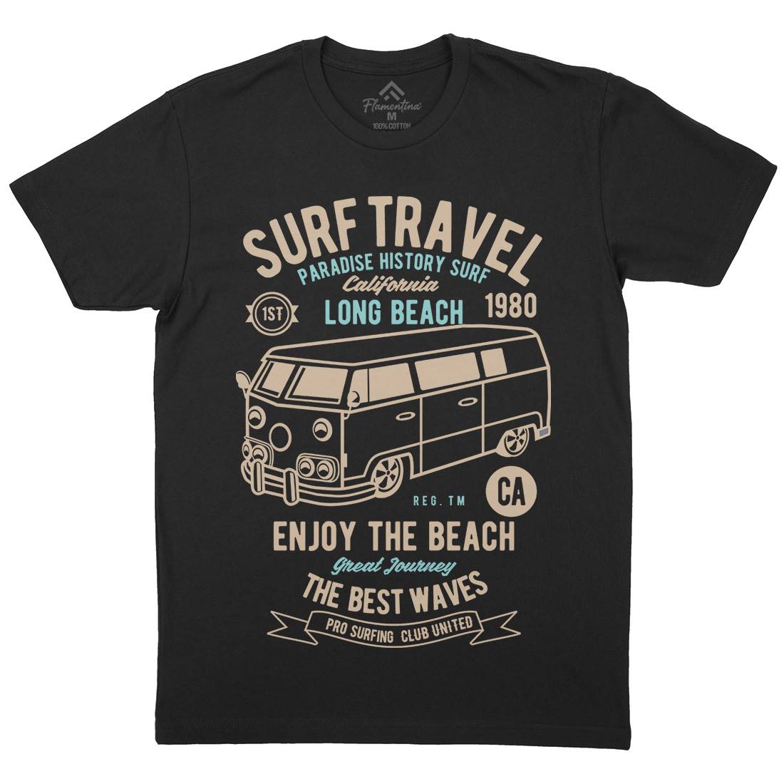 Surfing Travel Mens Organic Crew Neck T-Shirt Surf B461