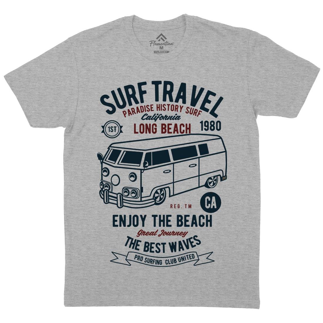 Surfing Travel Mens Crew Neck T-Shirt Surf B461