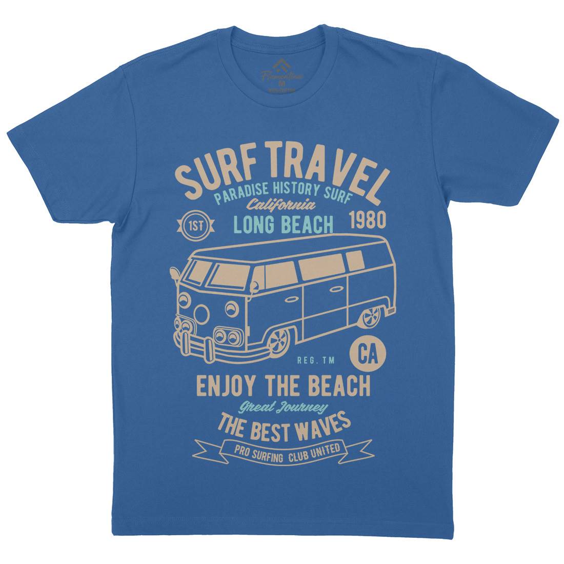 Surfing Travel Mens Crew Neck T-Shirt Surf B461
