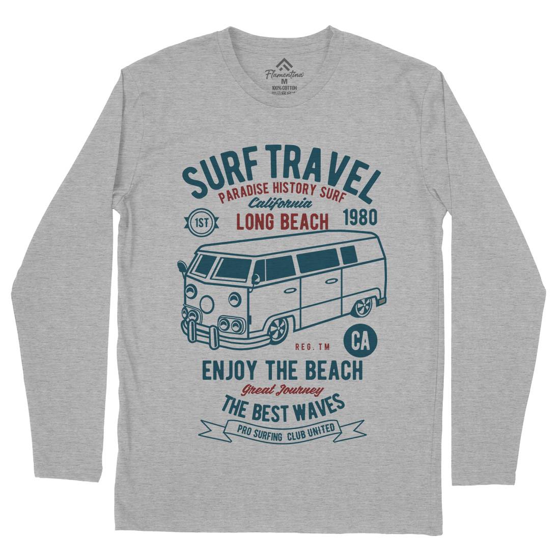 Surfing Travel Mens Long Sleeve T-Shirt Surf B461