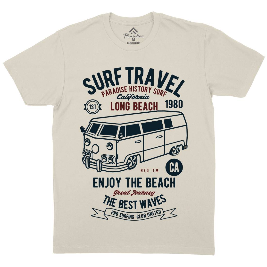 Surfing Travel Mens Organic Crew Neck T-Shirt Surf B461