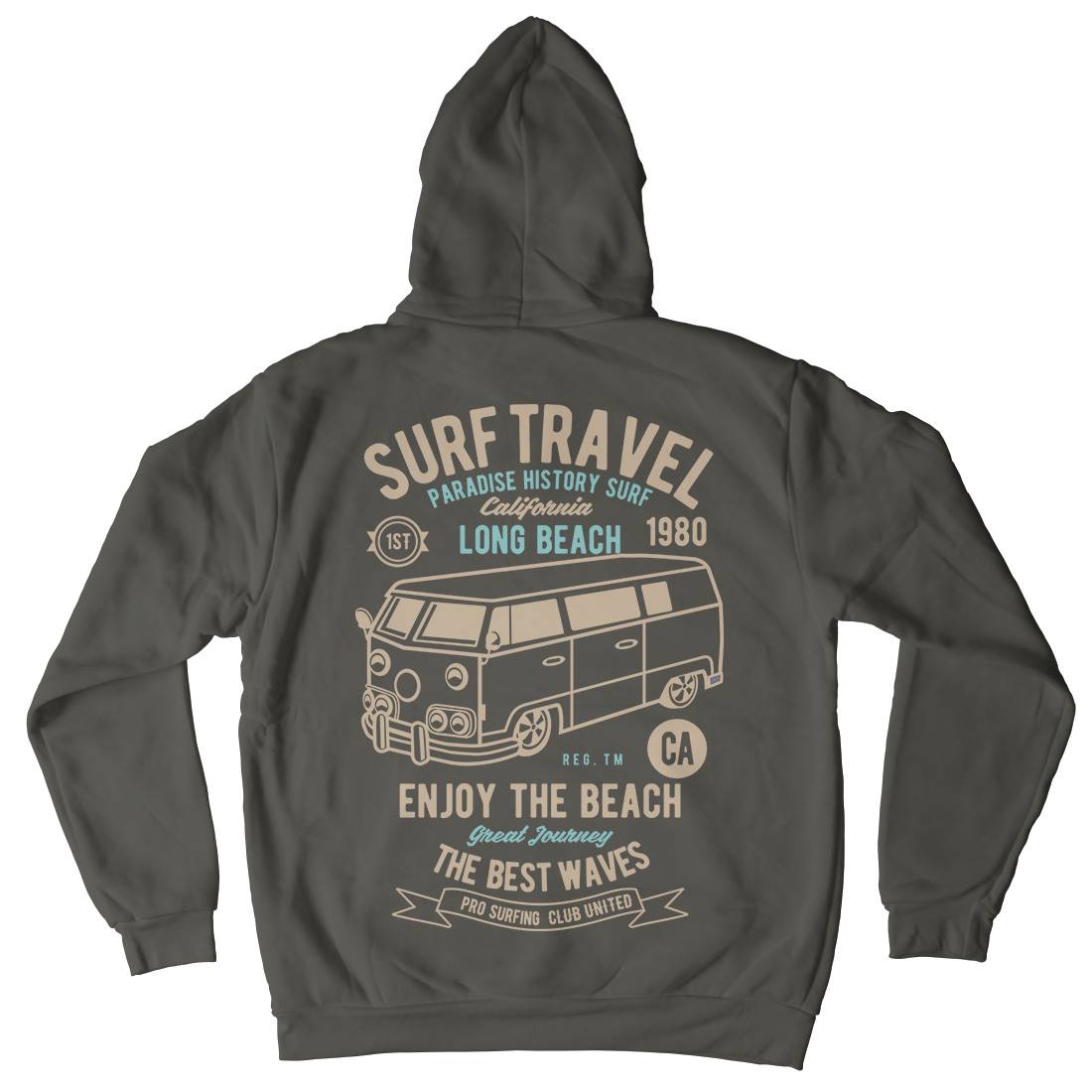 Surfing Travel Mens Hoodie With Pocket Surf B461