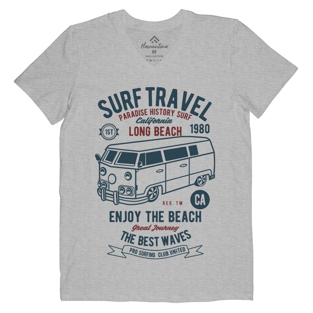 Surfing Travel Mens V-Neck T-Shirt Surf B461