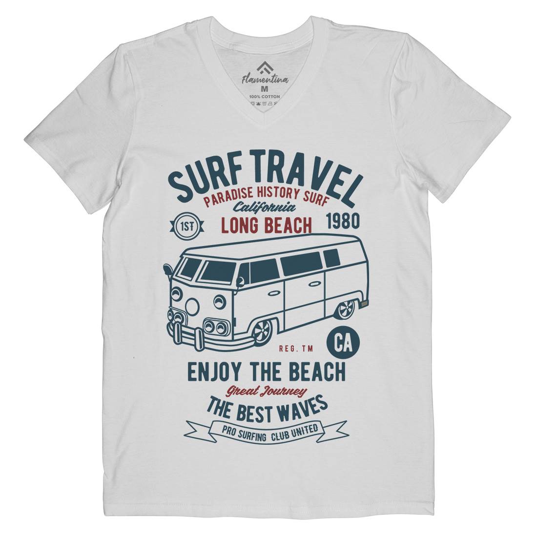 Surfing Travel Mens V-Neck T-Shirt Surf B461