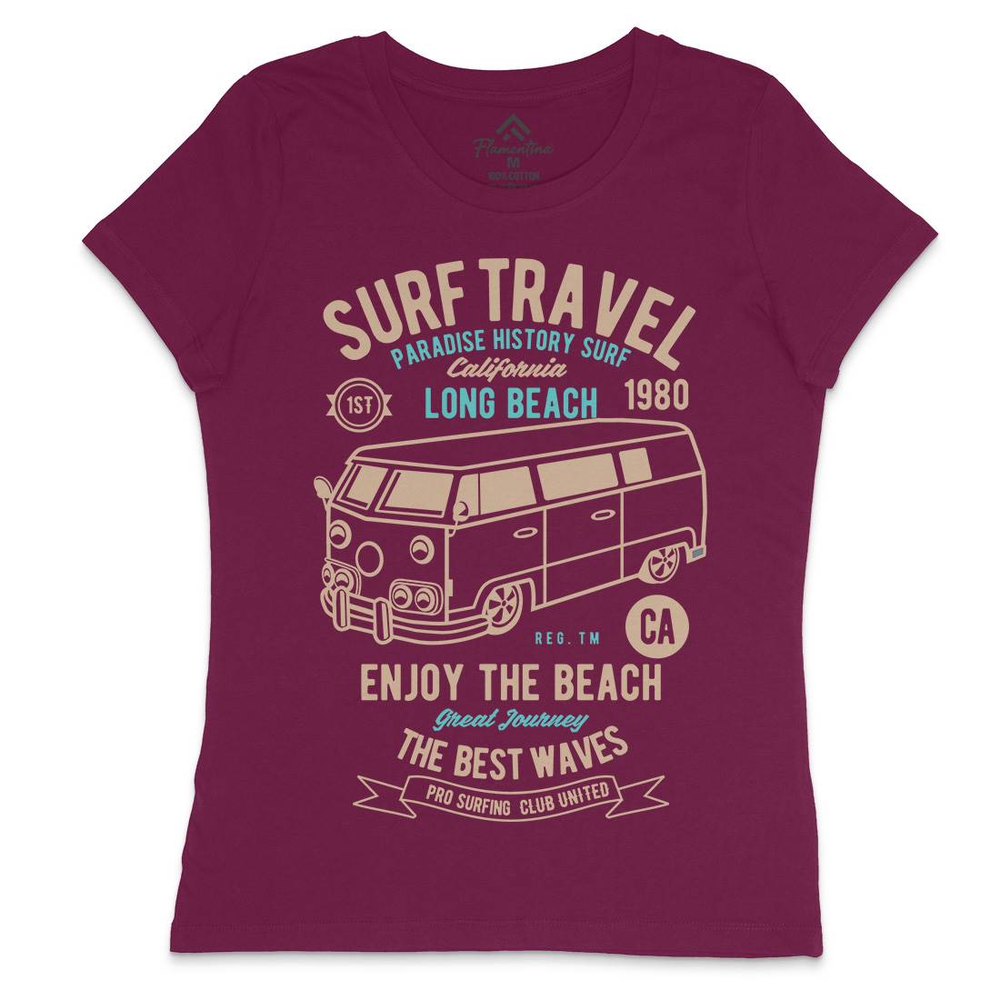 Surfing Travel Womens Crew Neck T-Shirt Surf B461