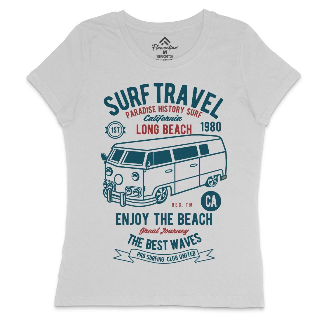 Surfing Travel Womens Crew Neck T-Shirt Surf B461
