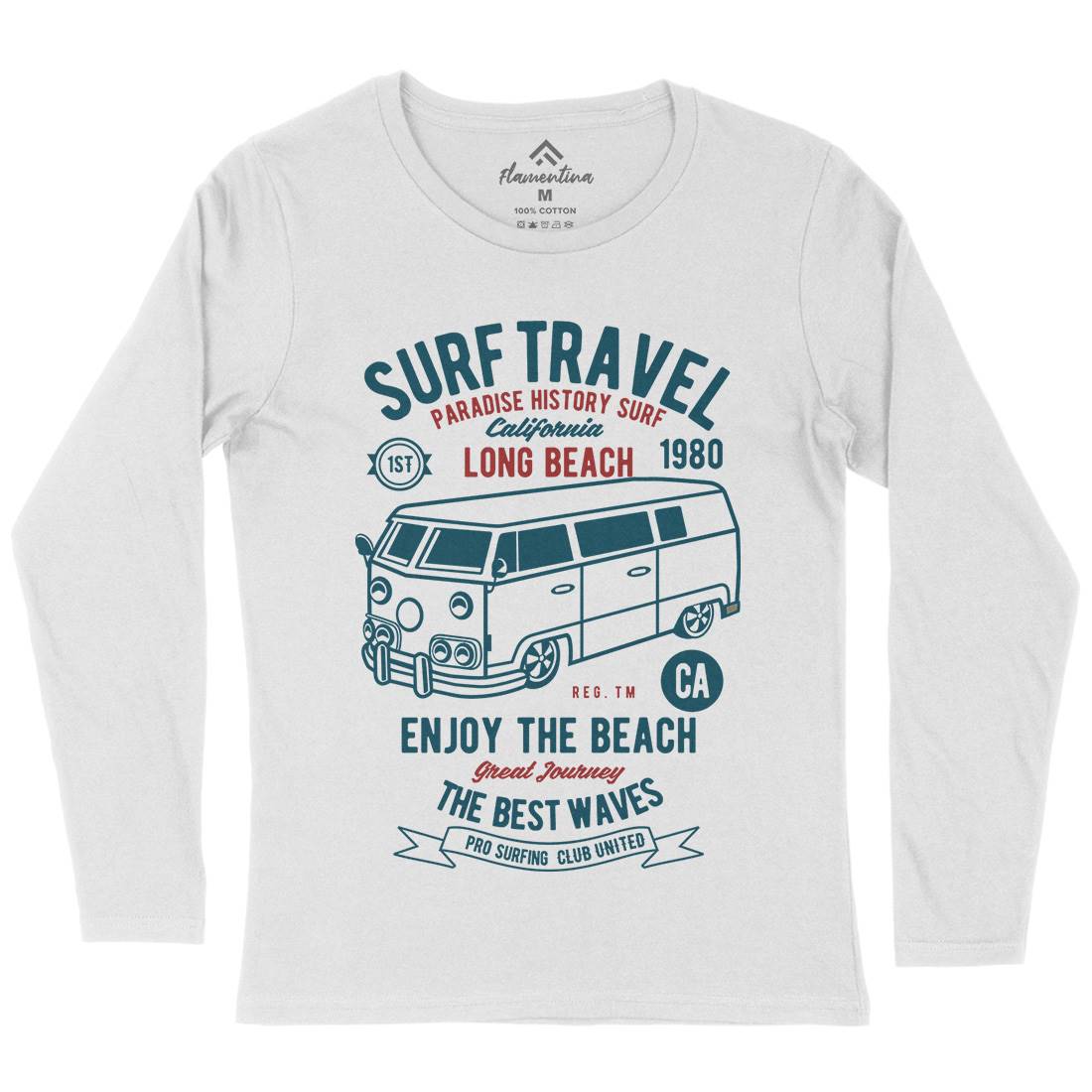 Surfing Travel Womens Long Sleeve T-Shirt Surf B461