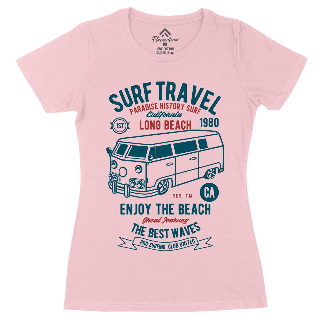 Surfing Travel Womens Organic Crew Neck T-Shirt Surf B461