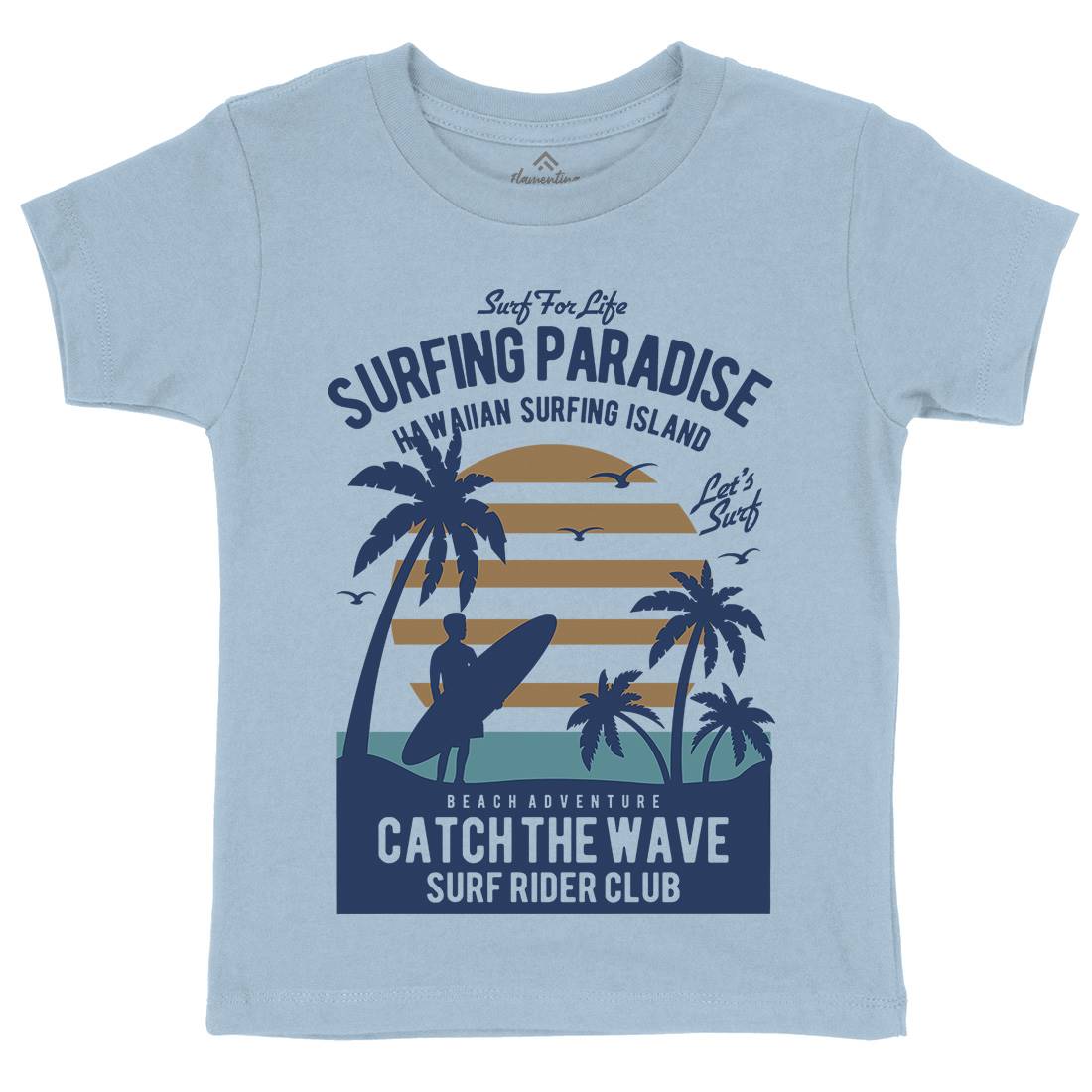 Surfing Paradise Kids Crew Neck T-Shirt Surf B463