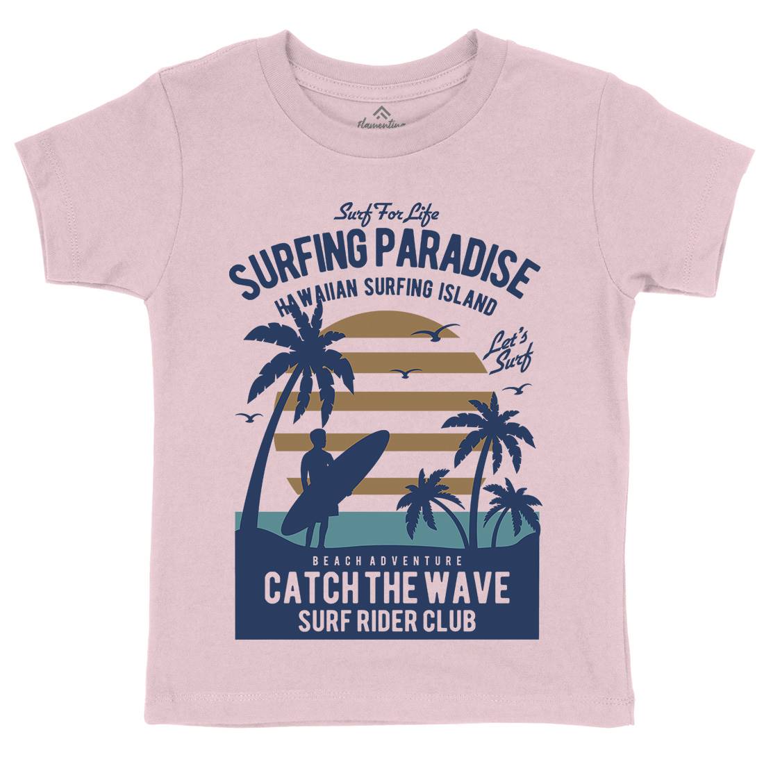 Surfing Paradise Kids Crew Neck T-Shirt Surf B463