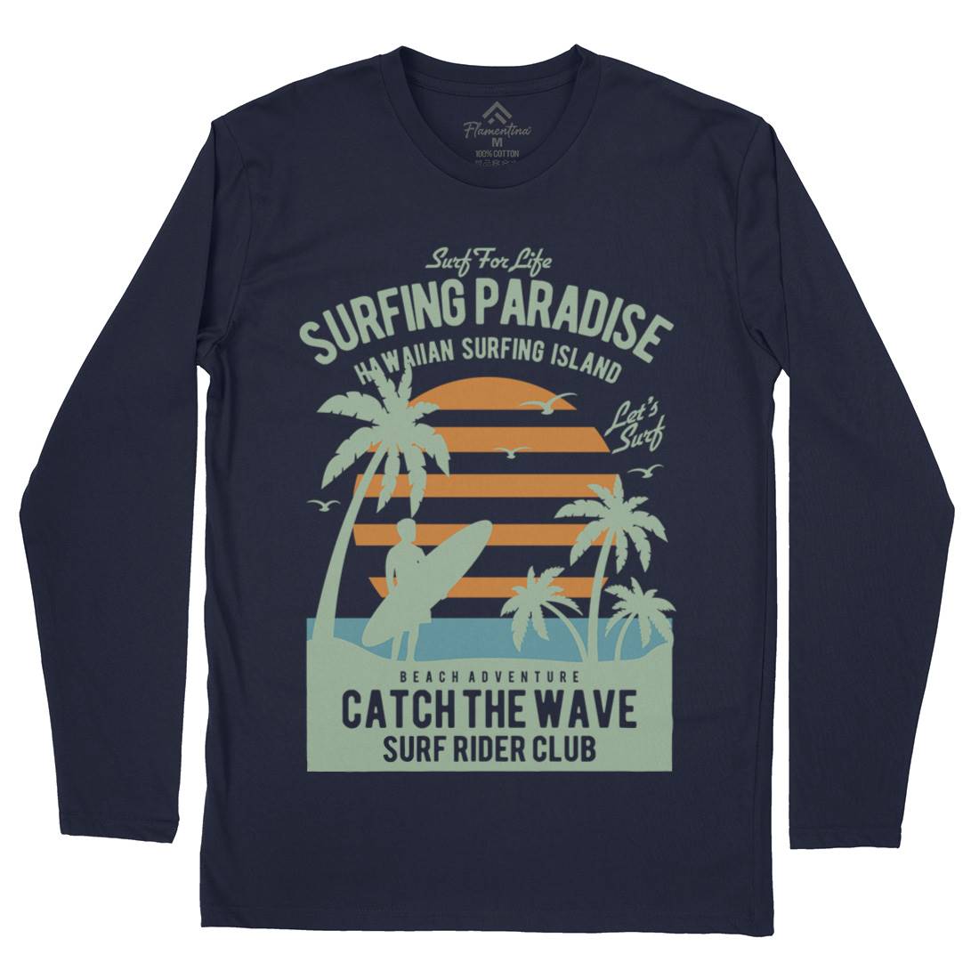 Surfing Paradise Mens Long Sleeve T-Shirt Surf B463