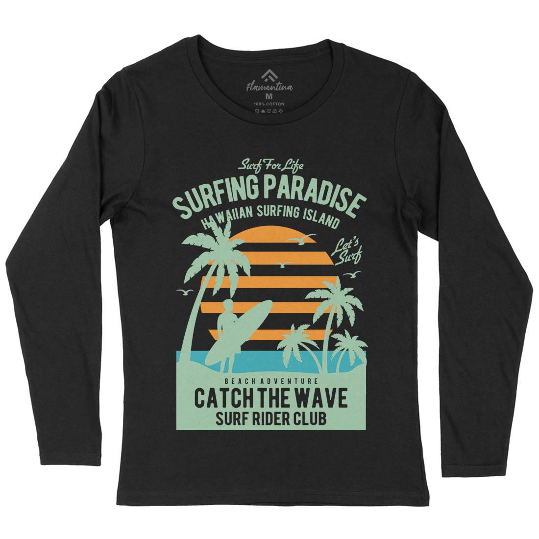 Surfing Paradise Womens Long Sleeve T-Shirt Surf B463