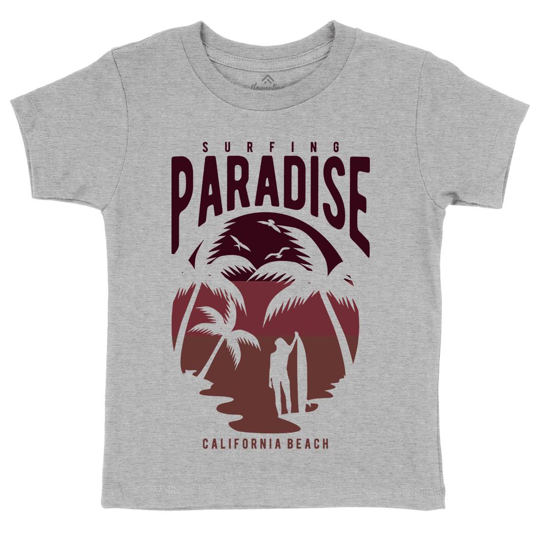 Surfing Paradise California Kids Crew Neck T-Shirt Surf B464