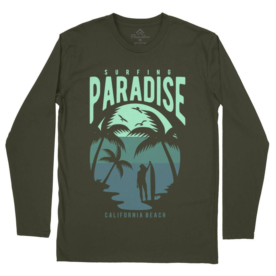 Surfing Paradise California Mens Long Sleeve T-Shirt Surf B464