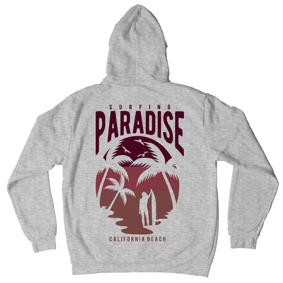 Surfing Paradise California Mens Hoodie With Pocket Surf B464