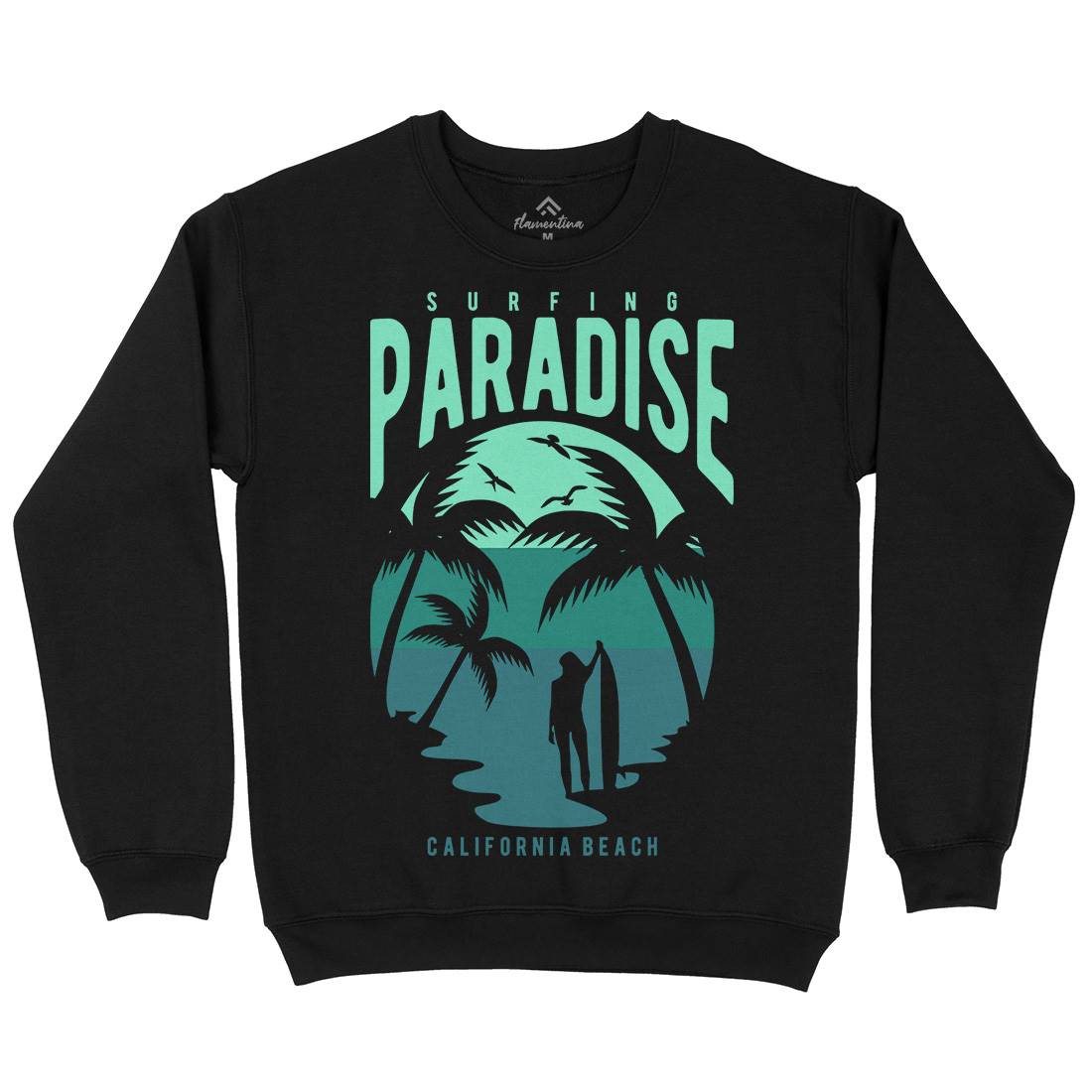 Surfing Paradise California Mens Crew Neck Sweatshirt Surf B464