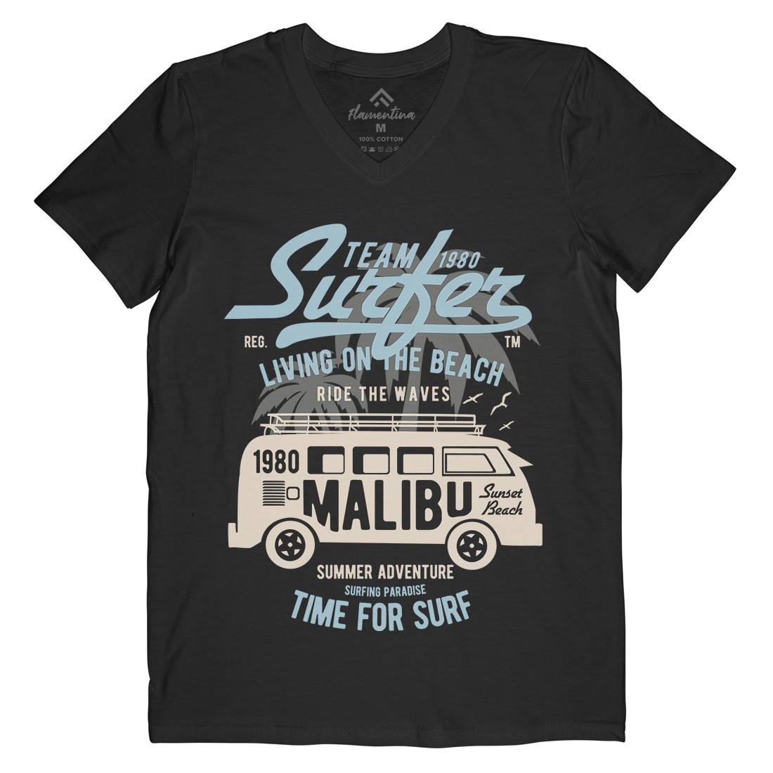 Team Surfer Mens V-Neck T-Shirt Surf B465