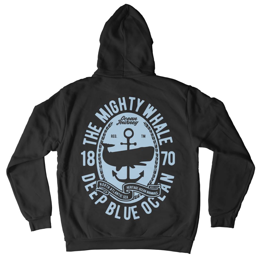 The Mighty Whale Kids Crew Neck Hoodie Navy B466