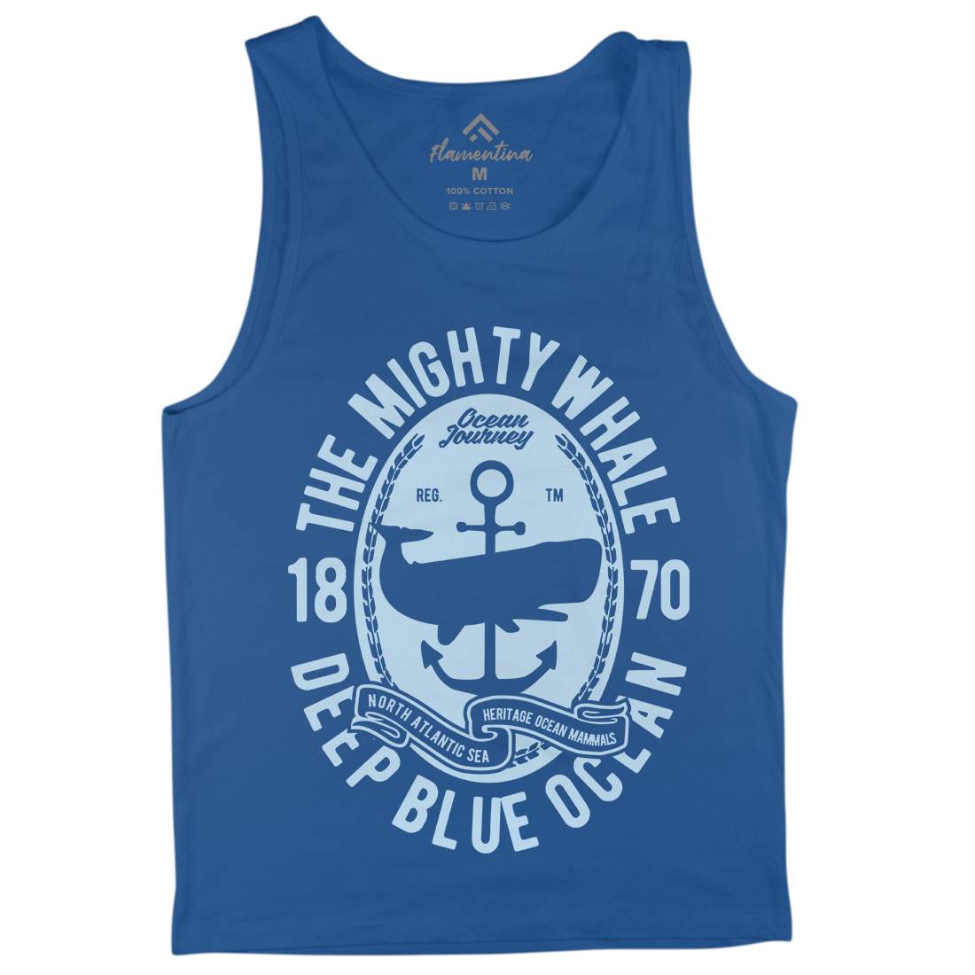 The Mighty Whale Mens Tank Top Vest Navy B466