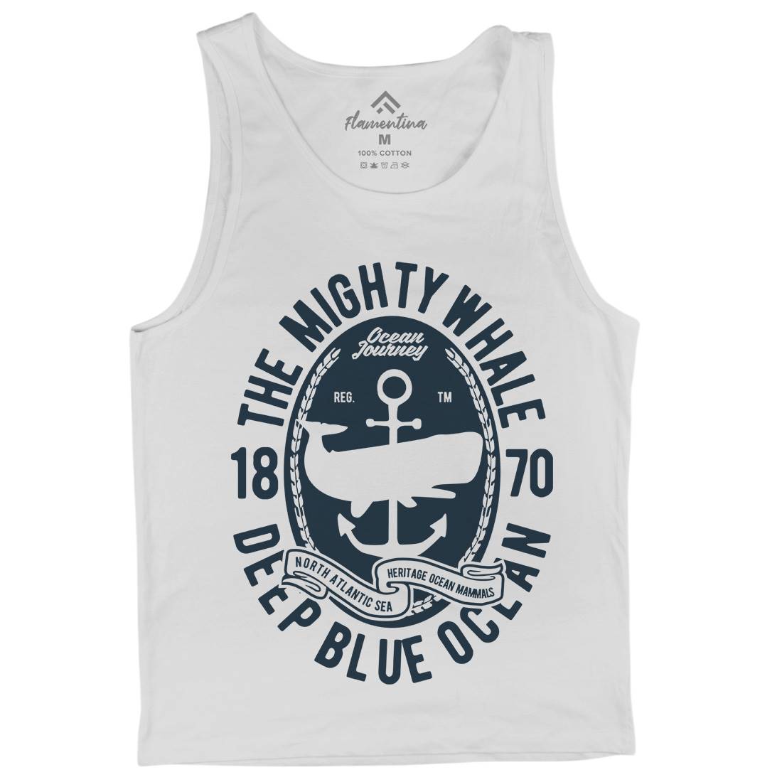 The Mighty Whale Mens Tank Top Vest Navy B466
