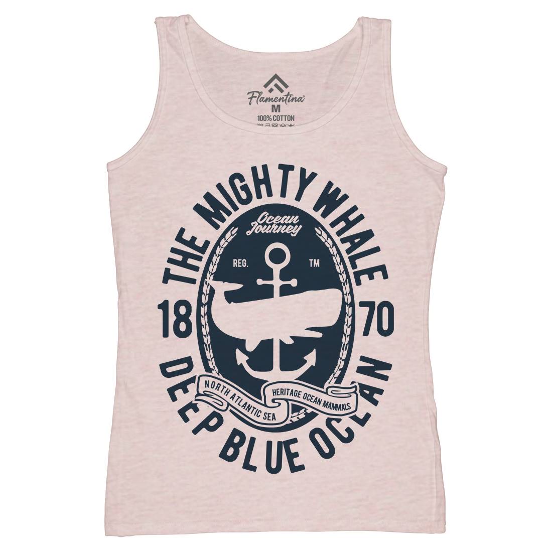 The Mighty Whale Womens Organic Tank Top Vest Navy B466