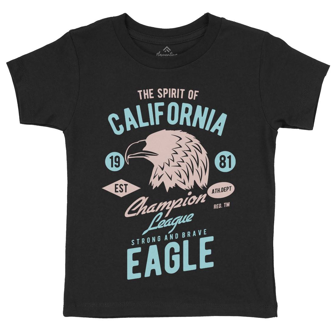 The Spirit Of California Kids Organic Crew Neck T-Shirt American B467