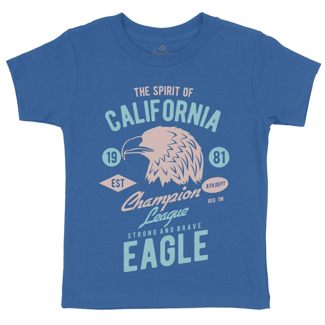 The Spirit Of California Kids Organic Crew Neck T-Shirt American B467