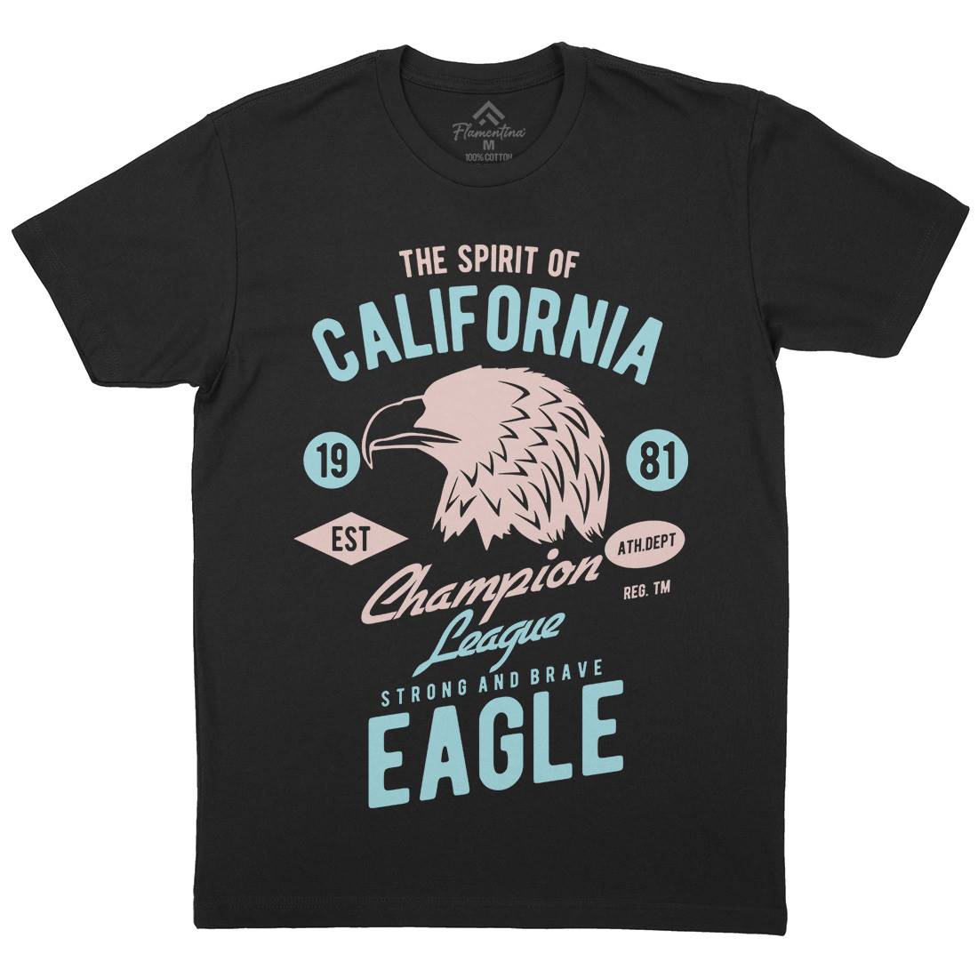 The Spirit Of California Mens Crew Neck T-Shirt American B467