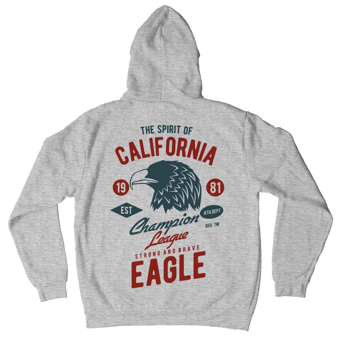 The Spirit Of California Mens Hoodie With Pocket American B467