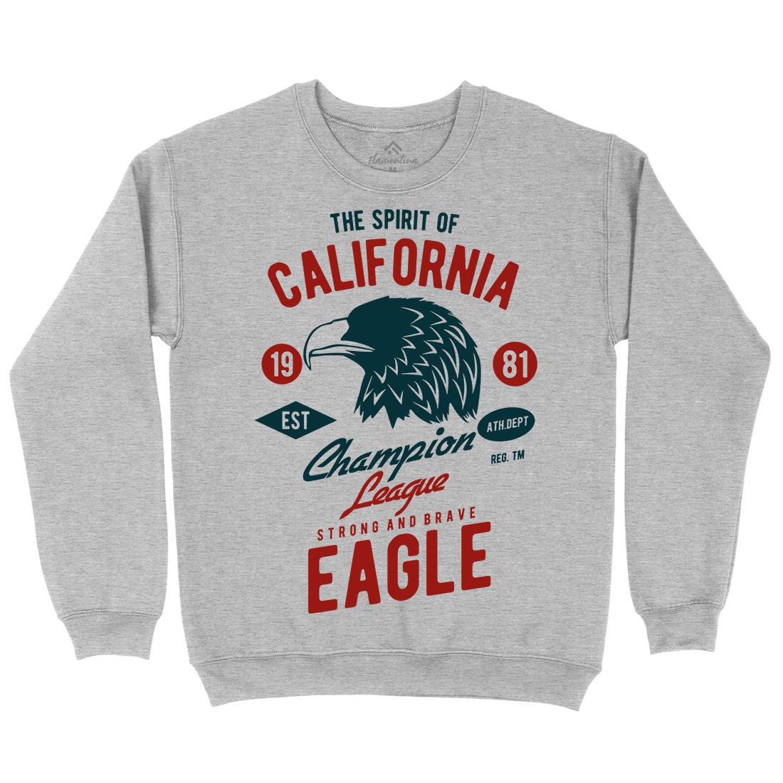 The Spirit Of California Mens Crew Neck Sweatshirt American B467