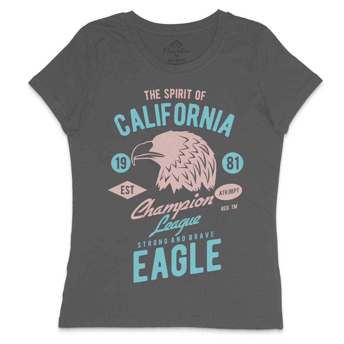 The Spirit Of California Womens Crew Neck T-Shirt American B467